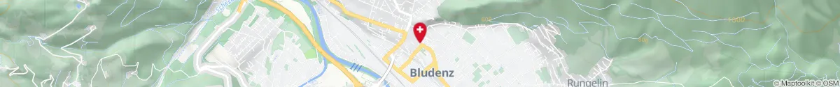Kartendarstellung des Standorts für Apotheke Bludenz Stadt in 6700 Bludenz